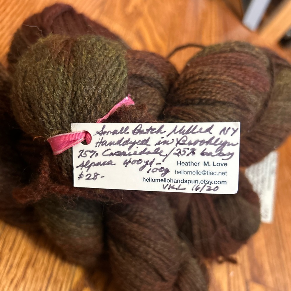 Three skeins, small batch milled yarn